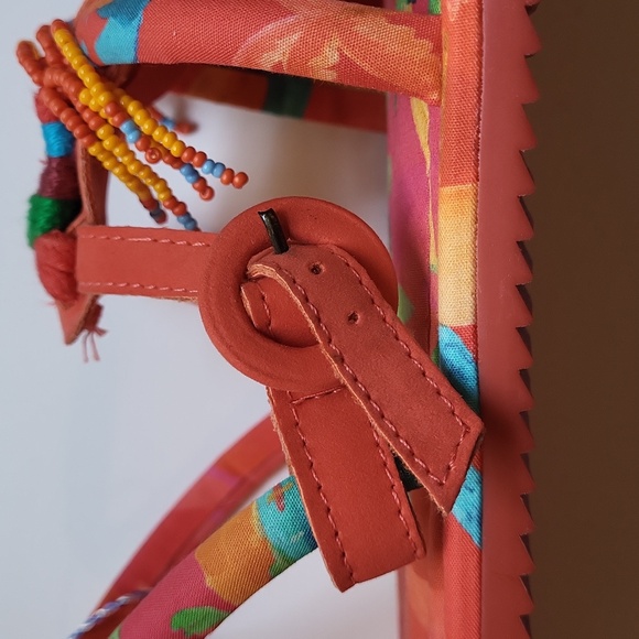 Farm Rio Tropical Tube Strap Sandals SZ 7 - Picture 5 of 7